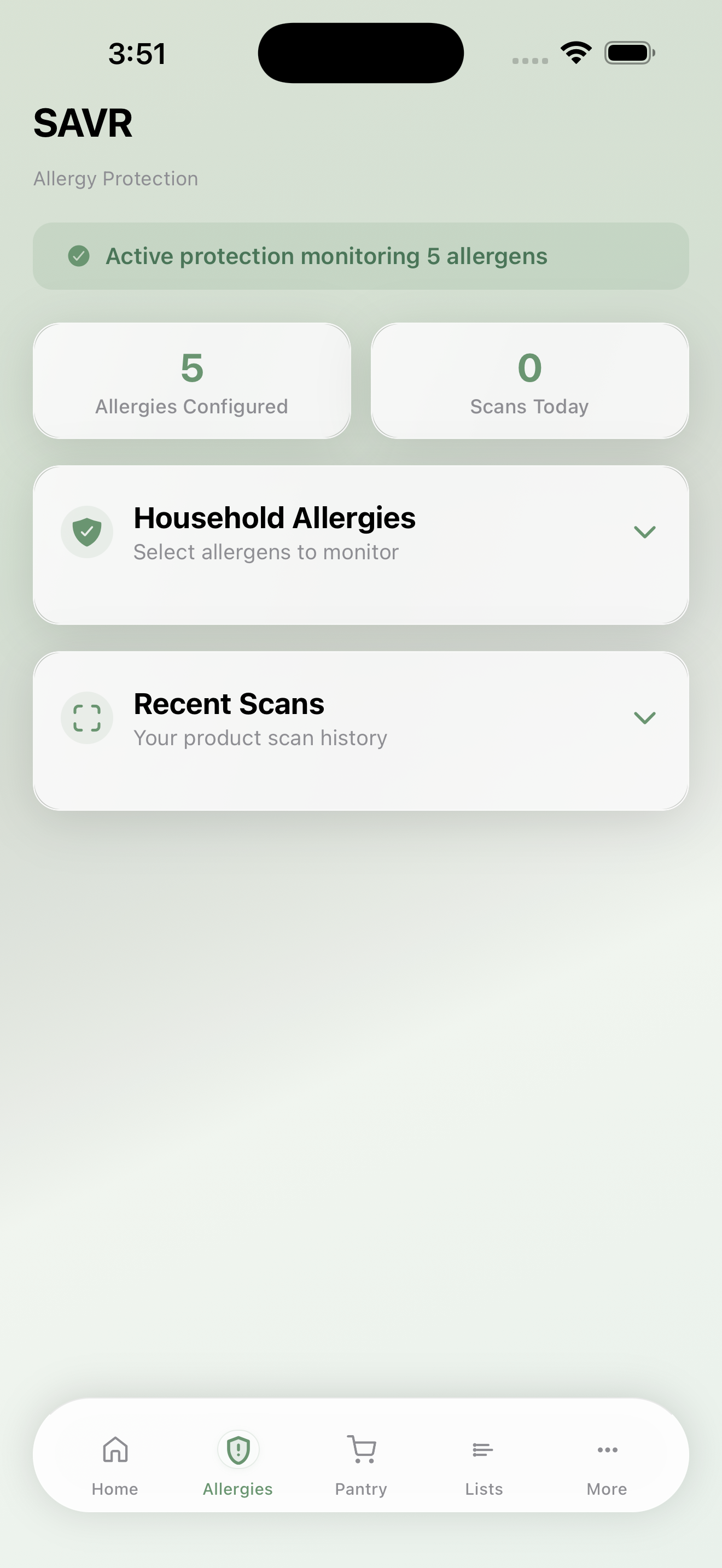 SAVR allergy guard screen